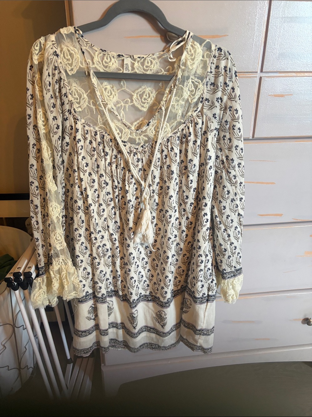 FreePeople vintage Boho Floral Peasant Dress